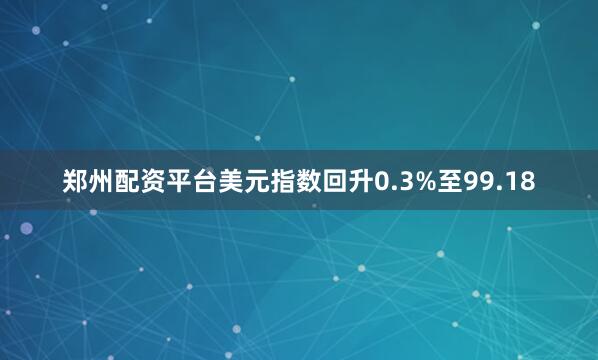 郑州配资平台美元指数回升0.3%至99.18