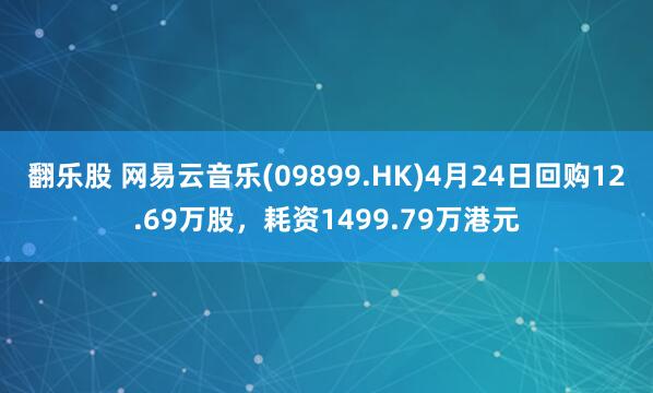 翻乐股 网易云音乐(09899.HK)4月24日回购12.69万股，耗资1499.79万港元