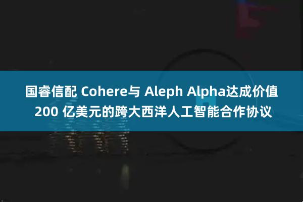国睿信配 Cohere与 Aleph Alpha达成价值 200 亿美元的跨大西洋人工智能合作协议